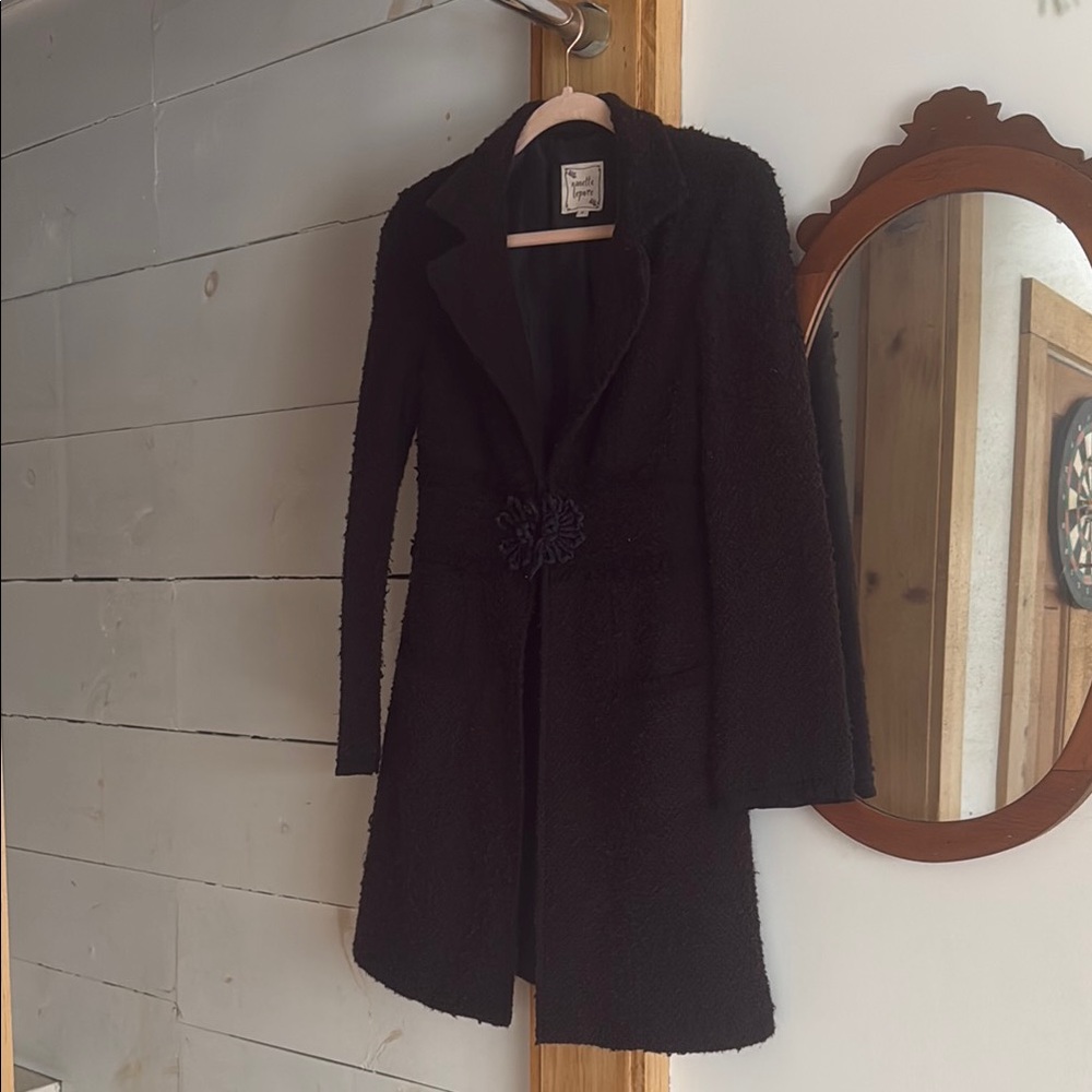 nanette lepore coat brown/black medium - Picture 2 of 8